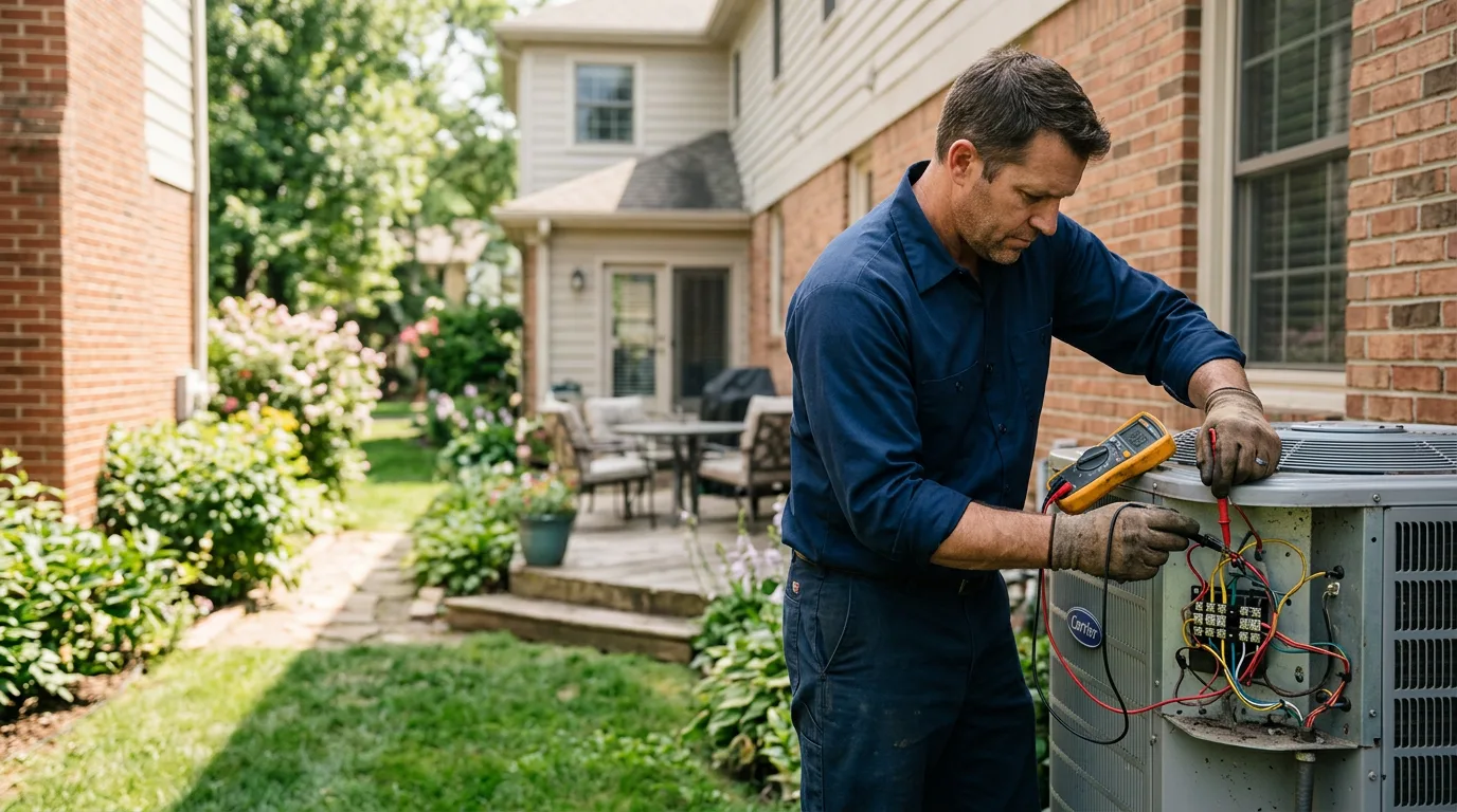 HVAC technician working near Flanagan, IL